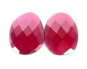 Rhodolite Garnet Gemstone Pair: Faceted Fancy Shape, 14.50 ct (17x13x3 MM)