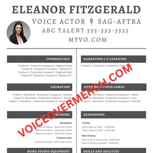 Voiceover Resume Canva Template - With Headshot