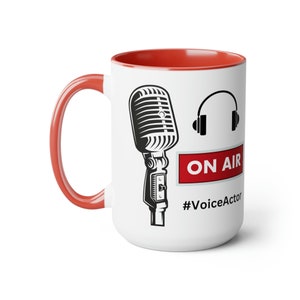 On Air - Voice Actor - Two-Tone Coffee Mugs, 15oz - Voiceover - VO - Actor - Large