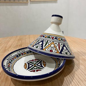 Moroccan Ceramic Serving Tagine-Traditional Pottery Tagine-Hand Painted Serving Dish-Moroccan Tagines-Tangine-Clay Tagine For Serving Meals