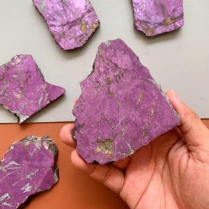 1PC Natural Polished Purple Purpurite Raw GemStone Slab, High Quality Purpurite, Genuine Purpurite Rough Stone, Bright Purple Purpurite