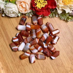 Banded Agate 2.5 cm MINI Towers, Polished Red Banded Agate Stones, Red Banded Agate Points, Red Sardonyx Banded Agate Crystal Towers