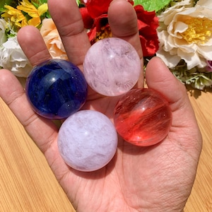 Colorful Smelting Quartz Spheres, Crystal Ball, Crystal Sphere, Crystal Spheres, Witchy, Crystal Spheres, Orbs, Crystals,Random 4pcs, 1 set