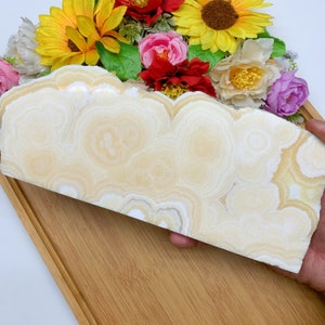 Standable Orange Calcite Slab - Polished Yellow Calcite, Perfect for Home Decor, Unique Gift Idea, Halloween Gift