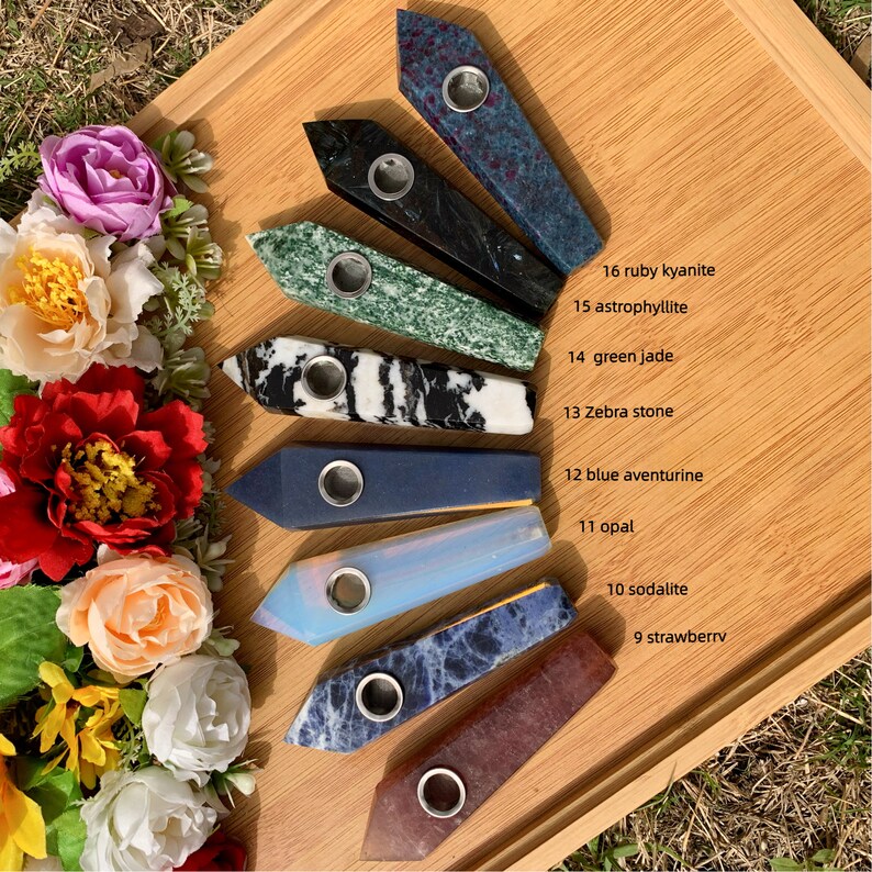 Gemstone Smoking Pipes Natural Stone Pipes for Smoking Gift Etsy