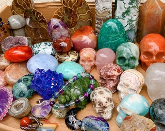 Rare Ultimate Mystery Surprise Crystals Box Confetti Lucky Scoop Random Mineral Specimen Towers Tumbles Roughs Spheres Crystal Gifts