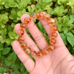 12MM  Citrine Stone Bracelet -  Yellow Crystal Gemstone Stretch Bracelet - Healing Bracelets Gift for her, Gift for him, Halloween Gift