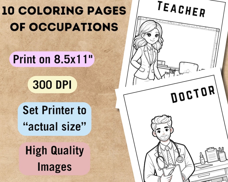 Community Helpers Coloring Pages for Kids Ages 7-10 Printable PDF ...