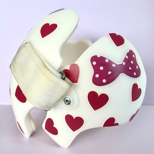 Baby Helmet Decals: Red Bow & Hearts, Cranial Band Stickers