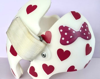 Baby Helmet Decals: Red Bow & Hearts, Cranial Band Stickers