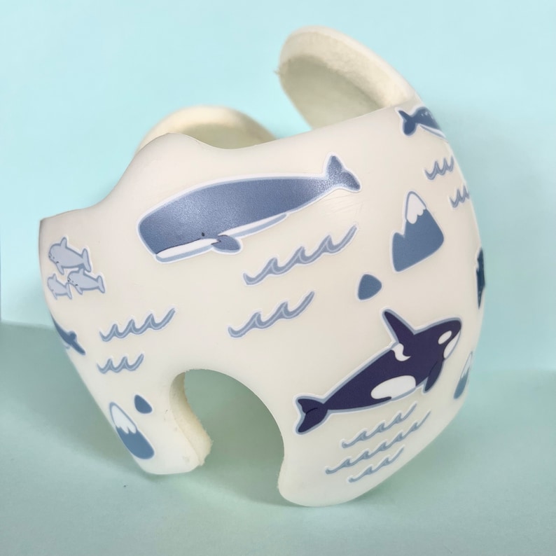 Ocean Whales Cranial Helmet Decals: Baby Doc Band Stickers immagine 1