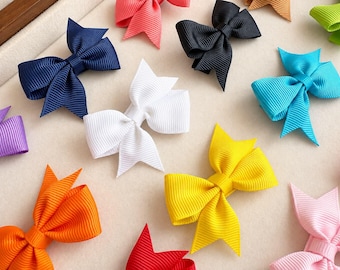 4 Pcs Mini Grosgrain Ribbon Bows, 5cm/1.97", 20 Colors, Small Bows for Doll Clothes, Sewing & DIY Crafts