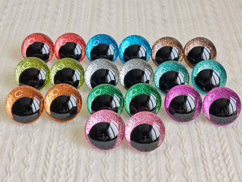 12-30mm Sparkling 3D Safety Eyes Ideal for Doll Making Crocheting and Amigurumi 10pairs Mix color zdjęcie 1