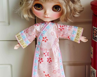 Handmade Blythe Doll Clothes, Embroidered Qipao Dress, Neo Blythe, OB22, OB24