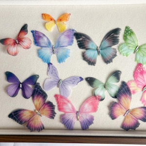 Organza Butterfly Appliques, 3D Layered Butterflies for Crafts, 6x4.5cm (10pcs)