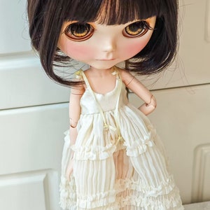 Handmade Blythe Doll Clothes White Halter Dress Wedding Dress Neo Blythe OB22, OB24 image 2