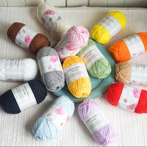 Vibrant 4-Ply Milk Cotton Yarn - 50g Skein,41 Stunning Colors for Crochet, Knitting, Amigurumi