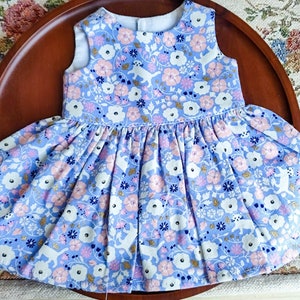 Summer Dress peach blossom and cat 18 Doll Clothes handmade to fit 18-Inch Girl Dolls Dress similar size 18 Inch Doll image 4