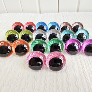 12-30mm Sparkling 3D Safety Eyes Ideal for Doll Making Crocheting and Amigurumi 10pairs Mix color zdjęcie 3