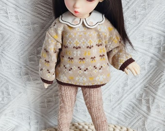 YOSD doll clothes Sweater pantyhose 2Pcs suit  1/6 BJD SD doll  clothes Cute lovely Long sleeve tops Sweater doll gift