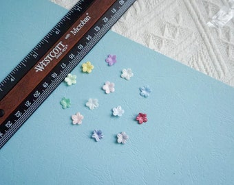 30Pcs 9mm/0.35" Small Satin Fabric Flowers, 13Colors, Sewn Flowers, Wedding Appliques, Mini Floral Decorations for Doll Dresses Doll Clothes