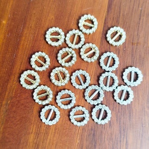 10pcs  5mm Micro Gold Silver Round Metal Buckle with Crystal Perfect Fit 1/6 11.5&quot; BJD Blythe Doll Clothes