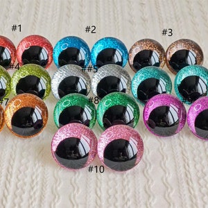 12-30mm Sparkling 3D Safety Eyes Ideal for Doll Making Crocheting and Amigurumi 10pairs Mix color zdjęcie 2