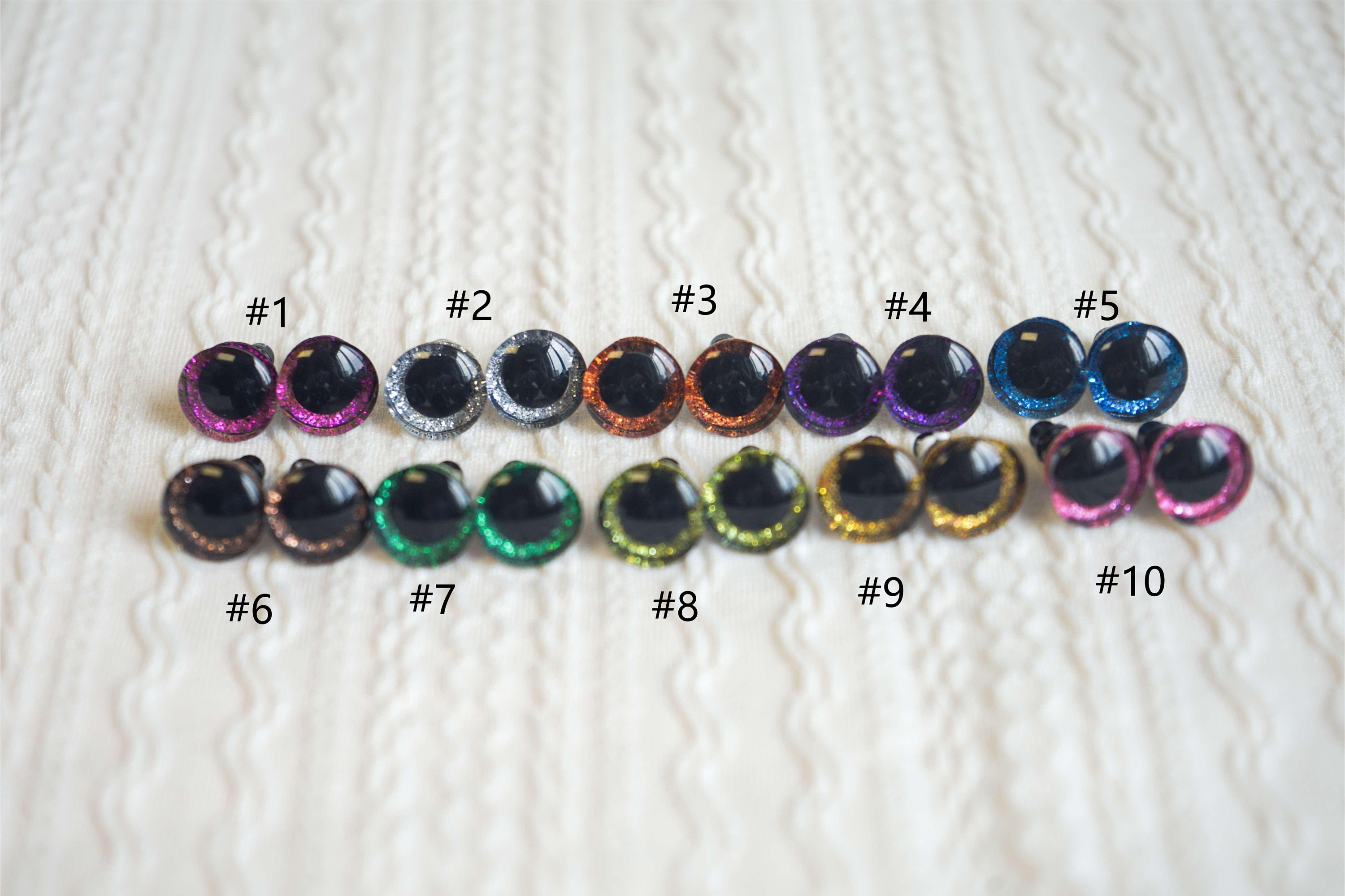 100 Pcs 12 mm Safety Eyes for Amigurumi Dreamy Candy Cat Eyes