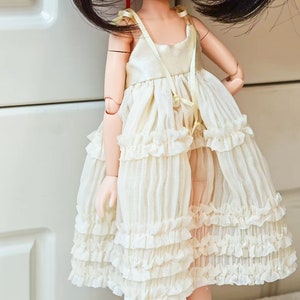 Handmade Blythe Doll Clothes White Halter Dress Wedding Dress Neo Blythe OB22, OB24 image 5