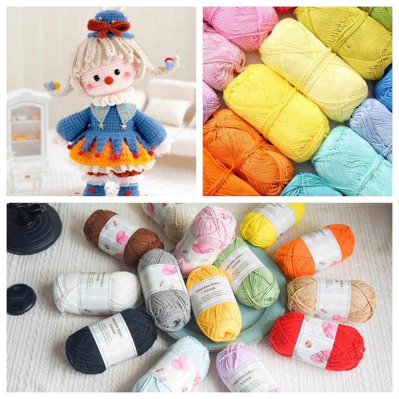 Vibrante filato di cotone al latte a 4 capi Matassa da 50 g, 52 splendidi colori per uncinetto, maglia, amigurumi immagine 6