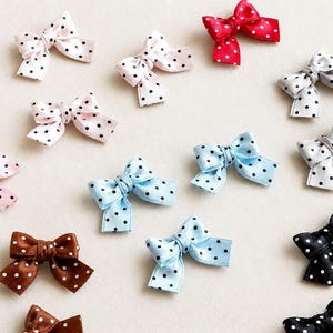 3 Pcs  Mini Polka Dot Satin Ribbon Bows, 20mm/0.79" Handmade Bow Embellishments for Doll Clothes, Hair Accessories & Sewing Crafts