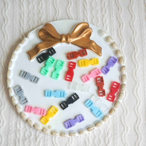 5 Pairs  10Pcs Tiny Plastic Side Release Buckles, 4mm Inner Diameter   10 Colors  for Doll Clothes Sewing Projects