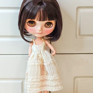 Handmade Blythe Doll Clothes White Halter Dress Wedding Dress Neo Blythe OB22, OB24 image 6