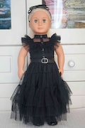 Handmade  5Pcs Wednesday Cosplay Halloween Party Dress for 18 Inch Dolls to fit 18-Inch Girl Dolls Dress similar size 18 Inch Doll product logo