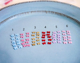 6mm Micro Metal Bow Buttons, Doll Clothes, 20 Pcs