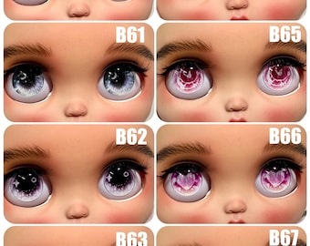 Blythe 14mm Glass Eye Chips B60-B92 (33 Colors) - Realistic Fantasy Eyes, Anime-style Eye Colors New Color