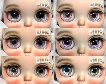 Chips de ojos de vidrio Blythe de 14 mm (55 colores) - Ojos de fantasía realistas, colores de ojos estilo anime