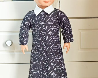 Handgemachtes Mittwoch Cosplay Halloween Party Kleid für 18-Zoll-Puppen passend für 18-Zoll-Mädchen-Puppen-Kleid ähnliche Größe 18-Zoll-Puppe