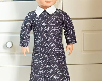 Handmade   Wednesday Cosplay Halloween Party Dress for 18 Inch Dolls to fit 18-Inch Girl Dolls Dress similar size 18 Inch Doll