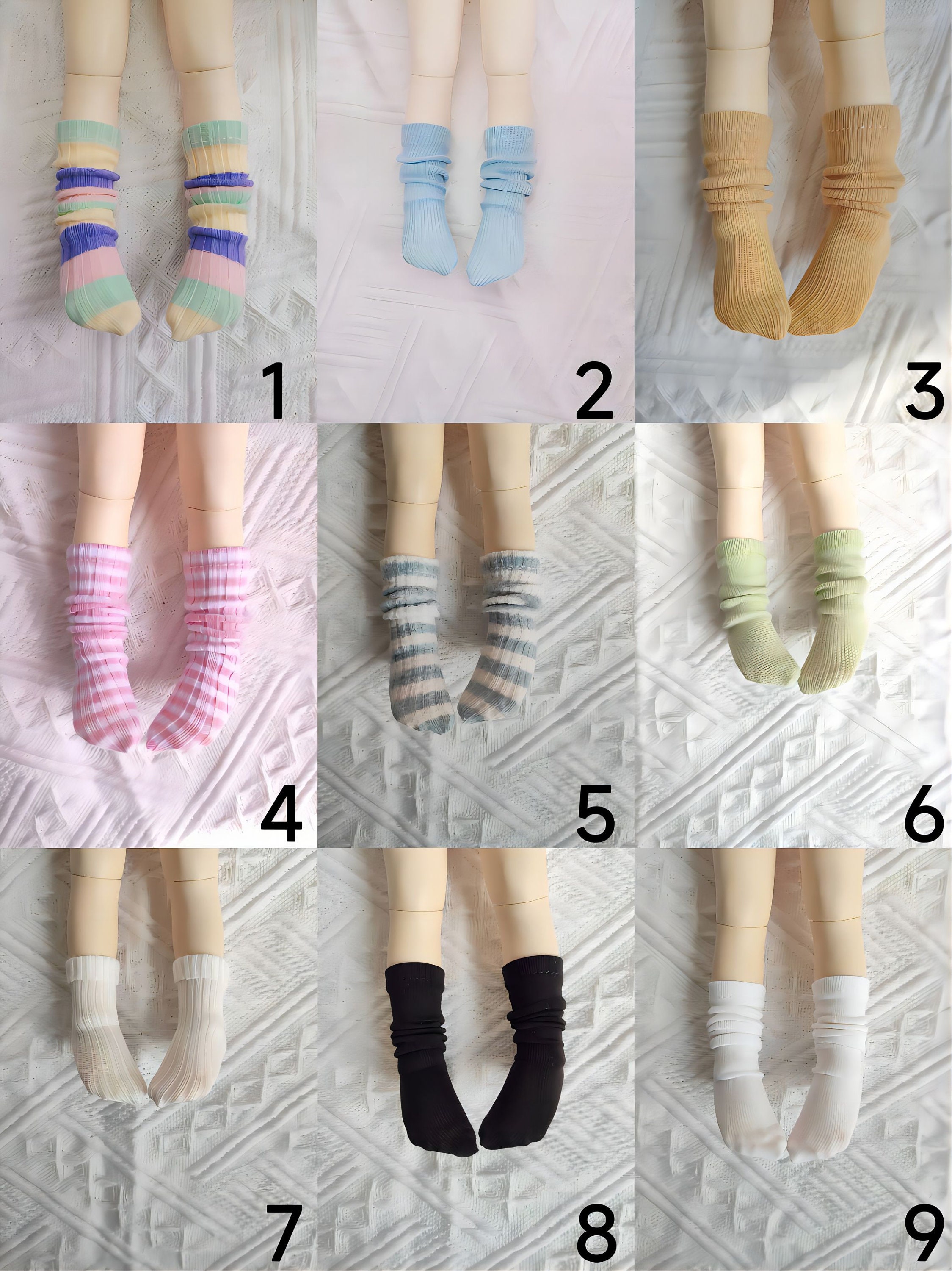 1/3 1/4 1/6 BJD Dolls Socks SD MSD socks, slouchy socks，  Knee socks, Lace socks
