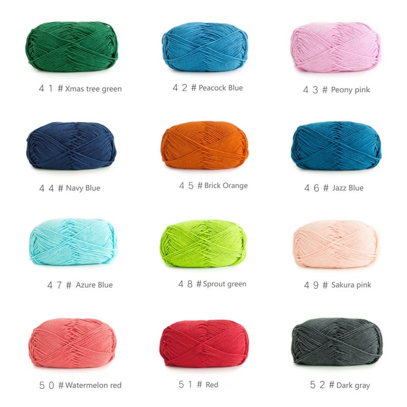 Vibrant 4-Ply Milk Cotton Yarn 50g Skein,52 Stunning Colors for Crochet, Knitting, Amigurumi zdjęcie 5