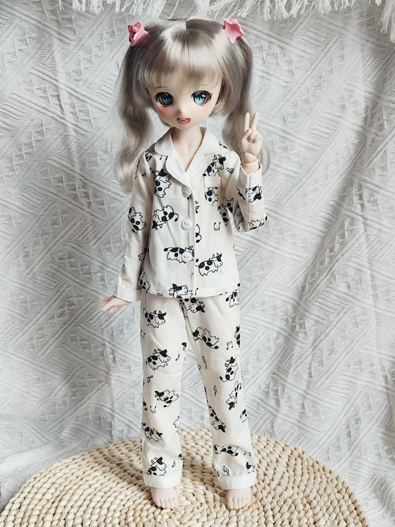 1/4 BJD MSD Doll Clothes Sleepwear Pajamas Night Wear 3pcs Suit 