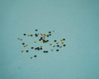 3mm Tiny Metal Round Buttons - 3mm Diameter, Available in 4 Colors, Ideal for Doll Clothing Accents