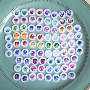 36Pairs 72Pcs 14mm/16mm/18mm/20mm Anime Glass Doll Eyes for SD BJD Obitsu Azone Nendoroid  Doll Eyes