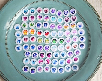 36Pairs 72Pcs 14mm/16mm/18mm/20mm Anime Glass Doll Eyes for SD BJD Obitsu Azone Nendoroid  Doll Eyes