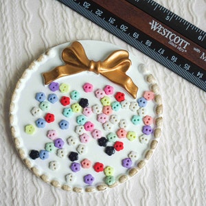 20Pcs 6mm Resin Super Tiny Matte Finish Flower Buttons for Doll Clothes, in 12 Colors Micro Mini Buttons, Ideal for Doll Clothes Making