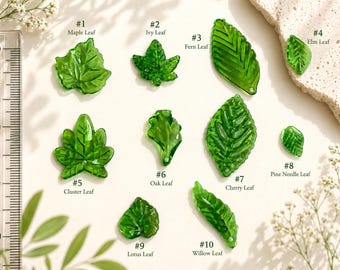 Green Acrylic Leaf Charms, Nature Pendants for Jewelry Making, Botanical Craft Supplies