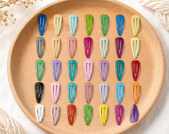 Mini Teardrop Metal Hair Clips, Doll Styling Accessories, 35 Colors Craft Supplies