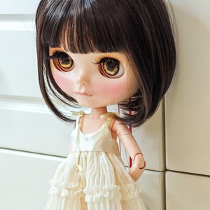 Handmade Blythe Doll Clothes White Halter Dress Wedding Dress Neo Blythe OB22, OB24 image 4