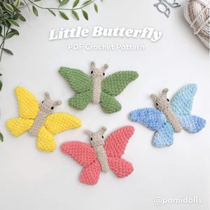 No-sew Butterfly Amigurumi Crochet Pattern, Digital PDF files in English Deutsch Français Español Português